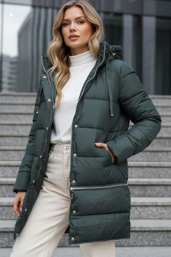 Kurtka damska zimowa długa zielona Dstreet TY5138
