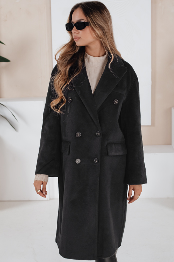 Płaszcz zimowy damski długi oversize czarny Dstreet NY0765