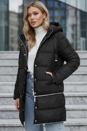 Kurtka damska zimowa długa czarna Dstreet TY5151