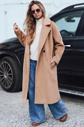 Płaszcz damski przejściowy oversize brązowy Dstreet NY0767