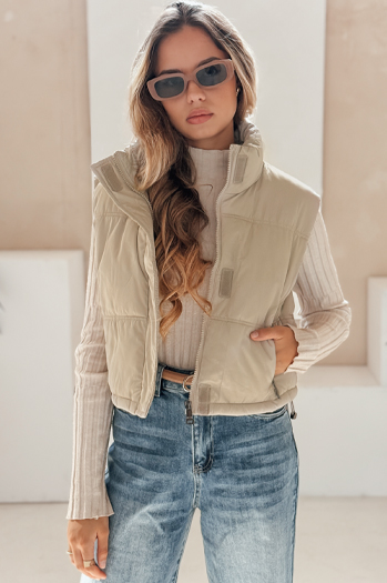 Kamizelka damska pikowana beżowa Dstreet TY5195