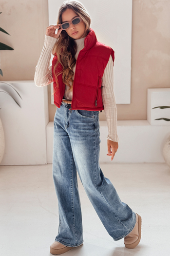 Kamizelka damska pikowana czerwona Dstreet TY5198