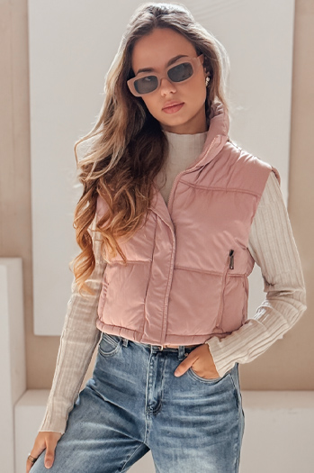 Kamizelka damska pikowana różowa Dstreet TY5199