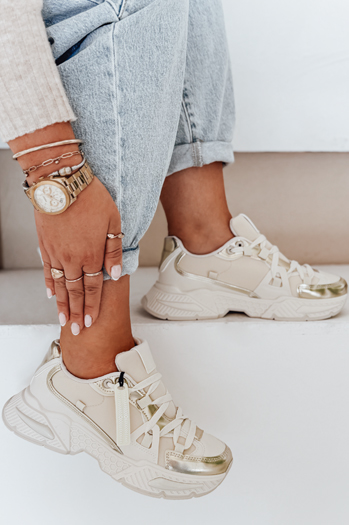Sneakersy damskie beżowe Dstreet ZY1016