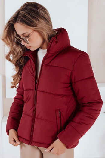Kurtka damska zimowa pikowana LAROSE bordowa Dstreet TY5218