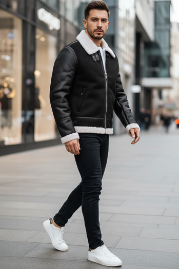 Kurtka męska skórzana czarna Dstreet TX5085