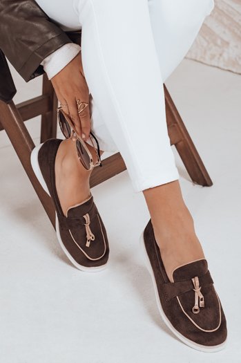 Mokasyny damskie zamszowe brązowe Dstreet ZY1051