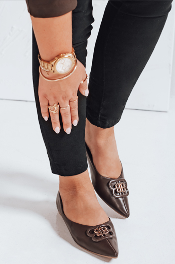 Baleriny damskie brązowe Dstreet ZY1061