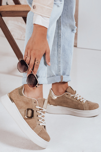 Trampki damskie beżowe Dstreet ZY1067