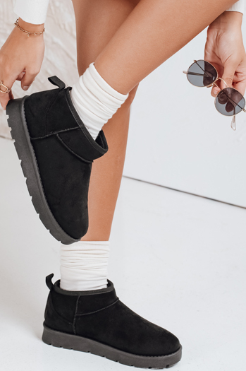 Śniegowce damskie na platformie czarne Dstreet ZY1077