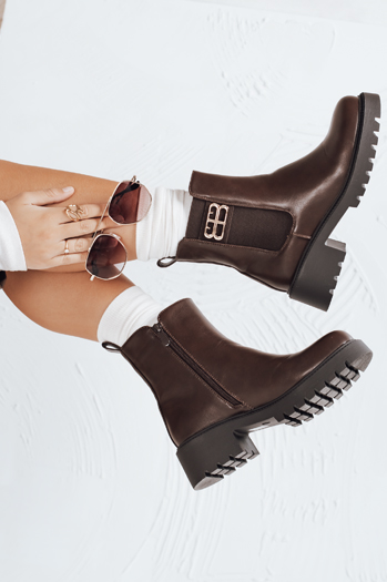 Botki damskie brązowe Dstreet ZY1105