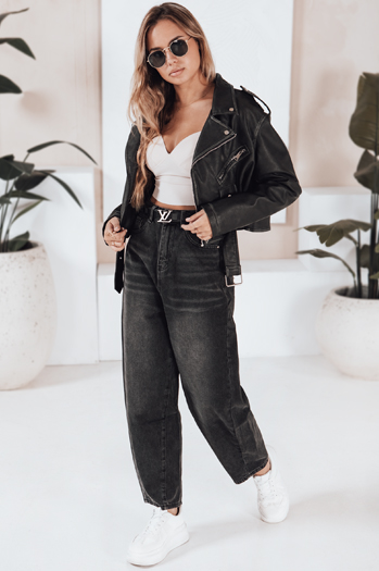 Jeansy damskie balloon fit czarne Dstreet UY2743