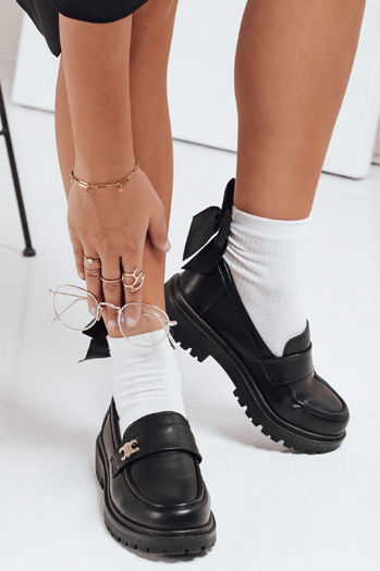 Mokasyny damskie czarne Dstreet ZY1122