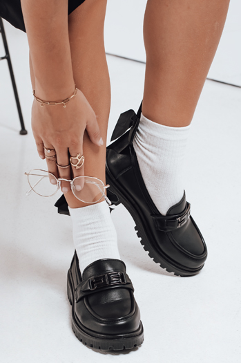 Mokasyny damskie czarne Dstreet ZY1127