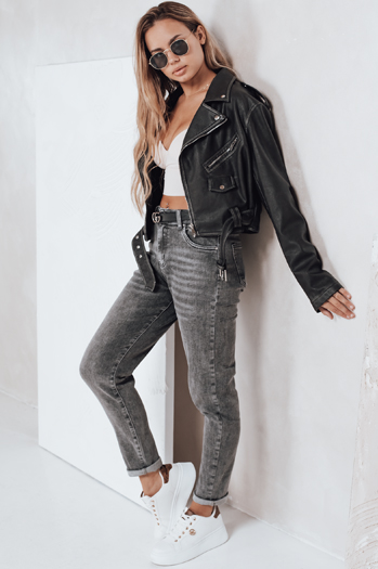 Jeansy damskie mom fit szare Dstreet UY2751