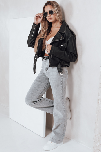 Jeansy damskie wide leg szare Dstreet UY2765