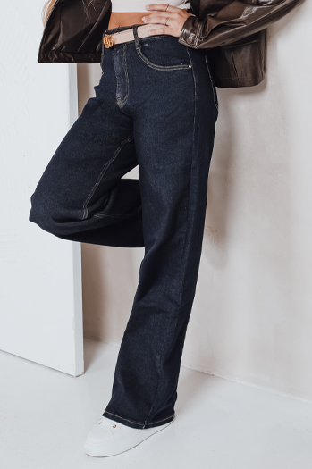 Jeansy damskie wide leg granatowe Dstreet UY2769
