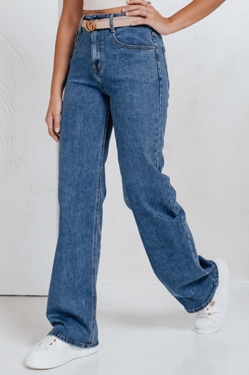 Jeansy damskie wide leg niebieskie Dstreet UY2770