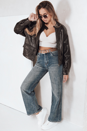 Spodnie jeansowe damskie wide leg niebieskie Dstreet UY2788