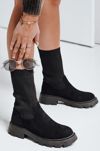 Botki damskie skarpetowe czarne Dstreet ZY1133