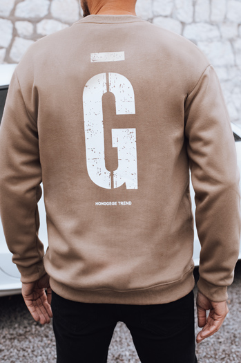 Bluza męska z nadrukiem kamelowa Dstreet BX5923