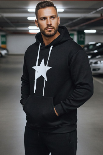 Bluza męska z kapturem czarna Dstreet BX5924