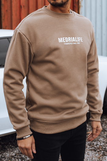 Bluza męska z nadrukiem kamelowa Dstreet BX5926