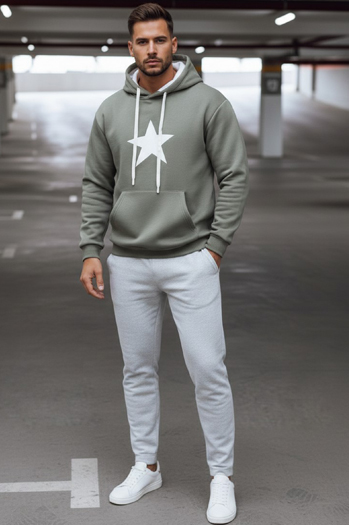 Bluza męska z kapturem khaki Dstreet BX5928