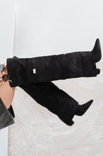 Kozaki damskie zamszowe czarne Dstreet ZY1150