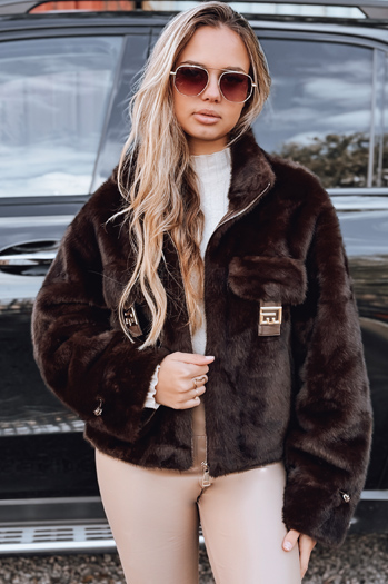 Futerko damskie krótkie brązowe Dstreet TY5241