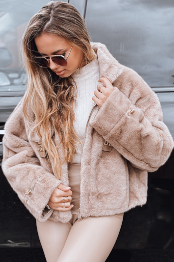 Futerko damskie krótkie beżowe Dstreet TY5248