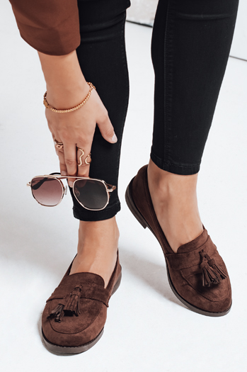 Mokasyny damskie zamszowe brązowe Dstreet ZY1168