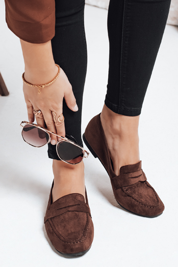 Mokasynyy damskie zamszowe brązowe Dstreet ZY1175