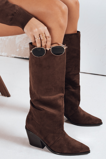 Kowbojki damskie zamszowe brązowe Dstreet ZY1202