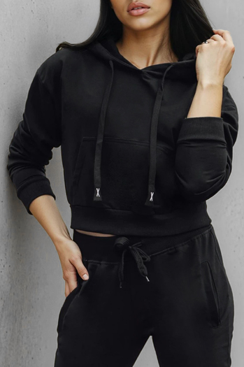 Bluza damska z kapturem czarna Dstreet BY1535