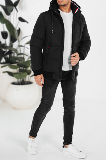 Kurtka męska zimowa z kapturem czarna Dstreet TX5087