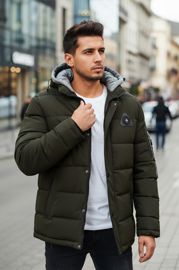 Kurtka męska zimowa z kapturem zielona Dstreet TX5092