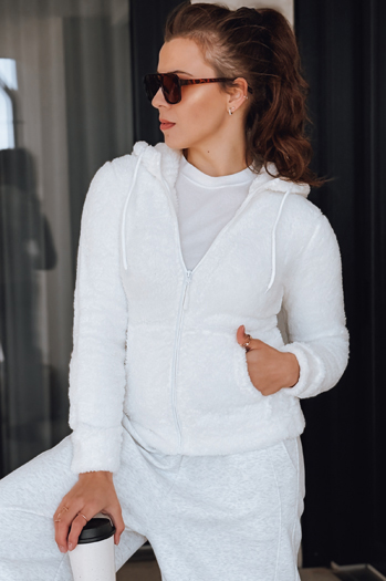 Bluza damska z kapturem biała Dstreet BY1555