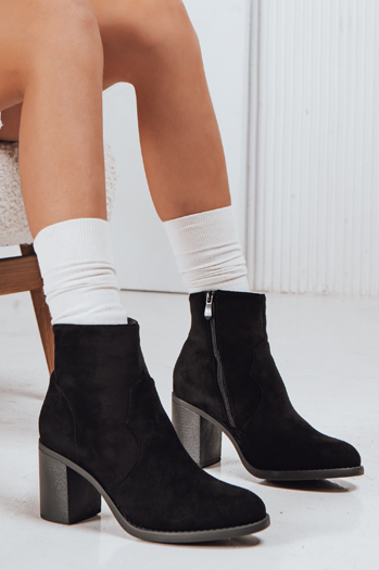 Botki damskie zamszowe czarne Dstreet ZY1247