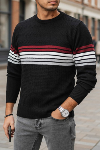 Sweter męski w paski czarny Dstreet WX2322