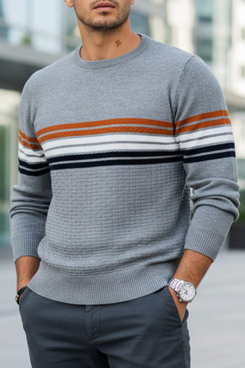 Sweter męski w paski szary Dstreet WX2324