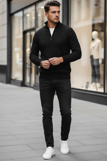Sweter męski czarny Dstreet WX2337