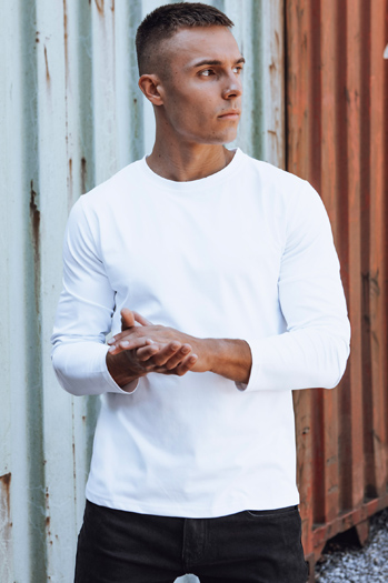 Longsleeve męski biały Dstreet LX0579