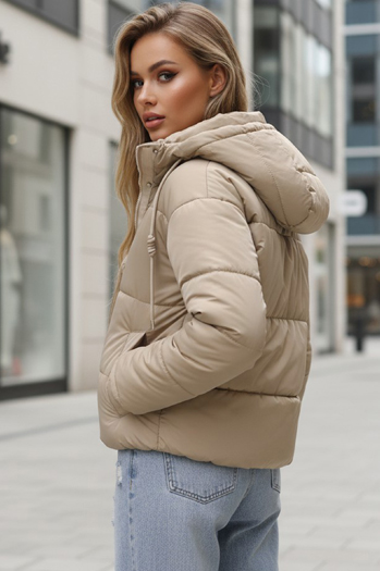 Kurtka damska zimowa krótka pikowana beżowa Dstreet TY5374