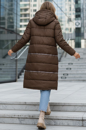 Kurtka damska zimowa długa brązowa Dstreet TY5475