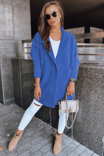 Płaszcz damski alpaka RITA II niebieski Dstreet NY0627z