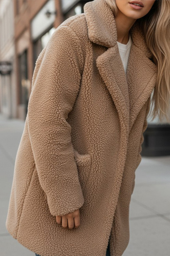 Płaszcz zimowy damski teddy futrzany beżowy Dstreet NY0757z