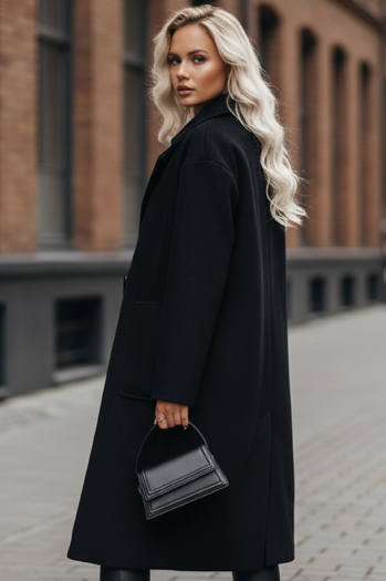 Płaszcz damski przejściowy oversize czarny Dstreet NY0764z