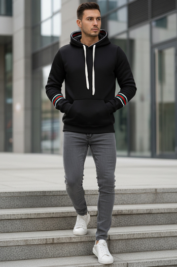 Bluza męska z kapturem czarna Dstreet BX5940