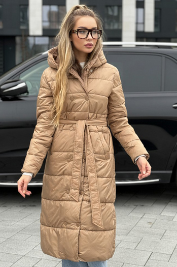 Płaszcz damski zimowy dwustronny kamelowy Dstreet TY5480